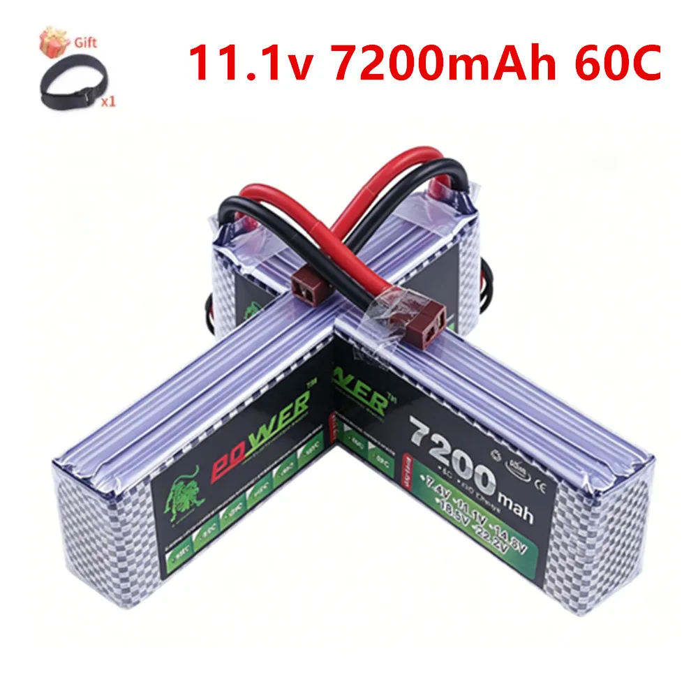 

3S 11.1V 7200mAh 60C LiPo Battery MAX 80C RC Battery with XT60/XT90/T/EC5 Connector for RC Car Truck Boat