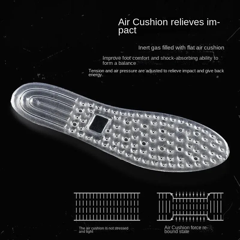 Silicone TPU Air Cushion Insoles, Shock Absorb Massage Pads Relieve Plantar Fasciitis Foot Pain