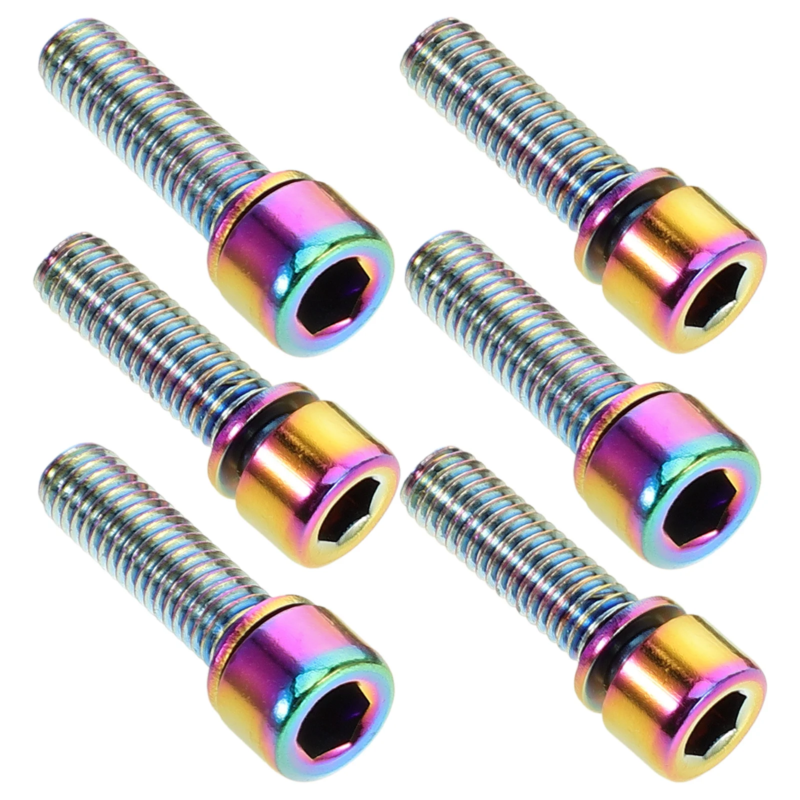 

6Pcs Titanium Steel Bike Bolts Hexagonal Tapered Stem Screws Secure Fit for Bicycle Handlebar Mounting Road Mtb Cycling