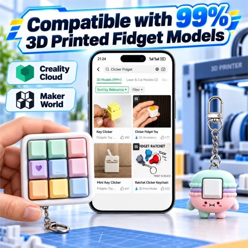 100PCS Mechanical Keyboard Switch Fidget Toy DIY for 3D Print Click Button Creative Keycap Handmade Creative Keyboard Parts Fun