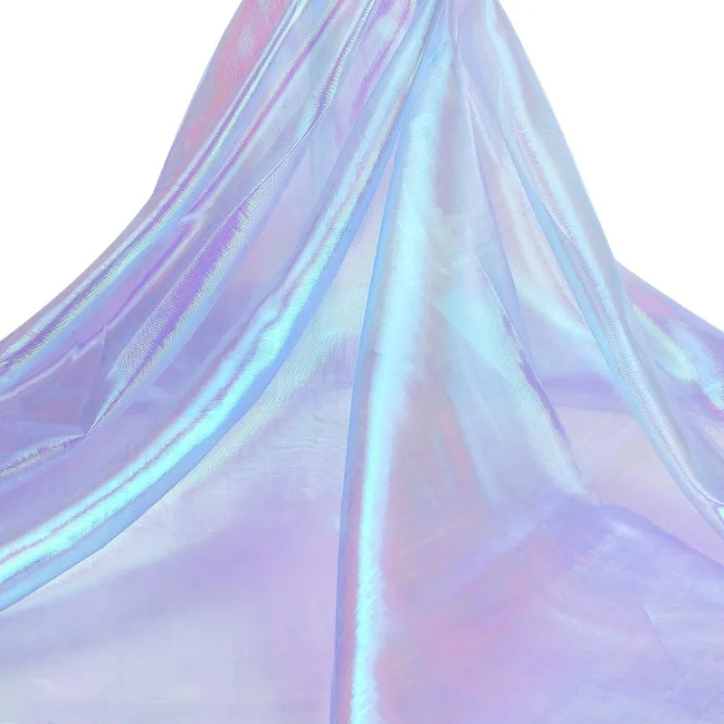 1 Sheet Sheer Iridescent Organza Fabric 59 Inch Wide 11 Yards Precut Silky Shiny Organza Fabrics for Shiny Photography