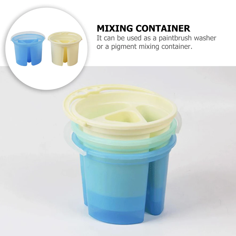 2 Pezzi Contenitore per Lavaggio Pennelli Portatile, Supporto per Lavaggio Penne da Pittura per Artisti, Secchio per Lavaggio, Bacino per Pennelli, Forniture Artistiche