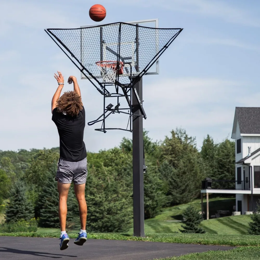 iC3 Basketball Rebounder Net Return System Portable Shot Trainer for Traditional Pole and Wall Mounted Hoops