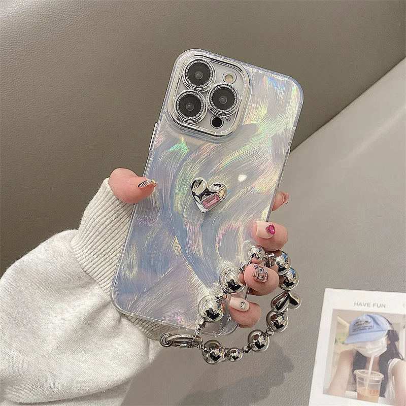 Lujosa funda de teléfono con patrón en relieve de cuero para iPhone, 15, 14, 13, 12 Pro Max, tendencia de moda, letra dorada caliente, cubierta de Color sólido