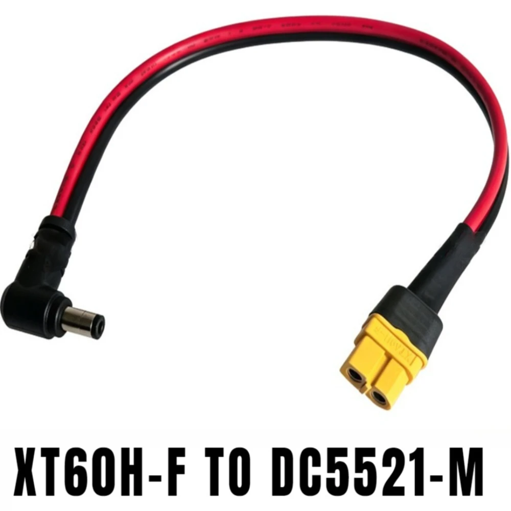 XT60 Male Female To DC 5.5x2.1 5.5x2.5 Right Angle Plug 14AWG 30CM Silicone Wire Outdoor Power Station Solar Panel Charge Cable
