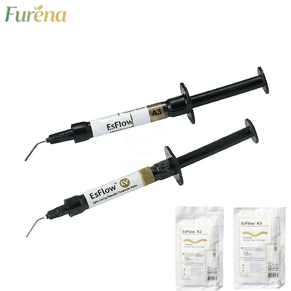 Spident Esflow Flow Curing Light, llenado de dientes coreano, dentista, materiales, productos, 2 unids/lote por bolsa
