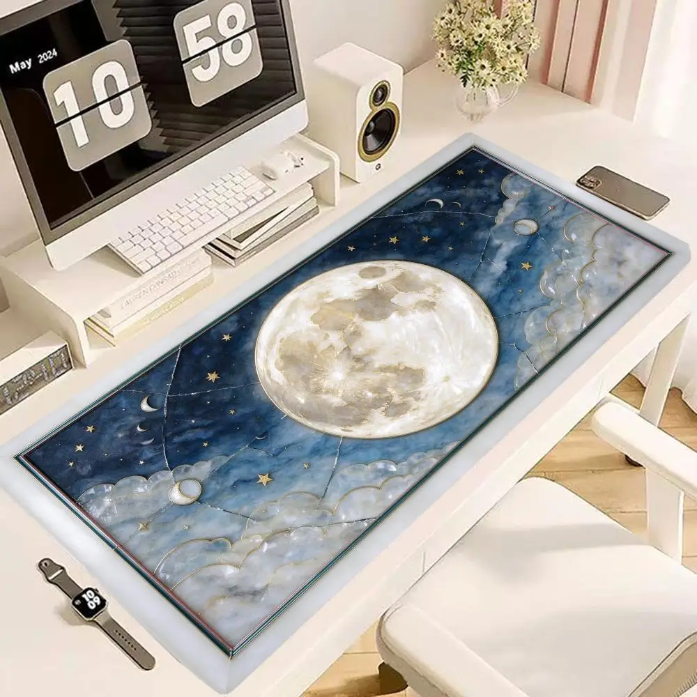 Lucky Home Decor Japanese Koi Fish Wave Mouse Pad Precision Tracking Non Slip Base Large Size Table Mat