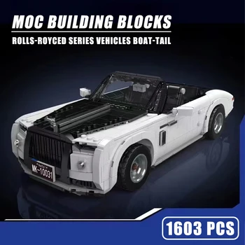 1603pcs City Sports Car Rolls-Royced Series Vehicles Boat-Tail Model Building Blocks Set Technic MOC Bricks Toys for Children Gift