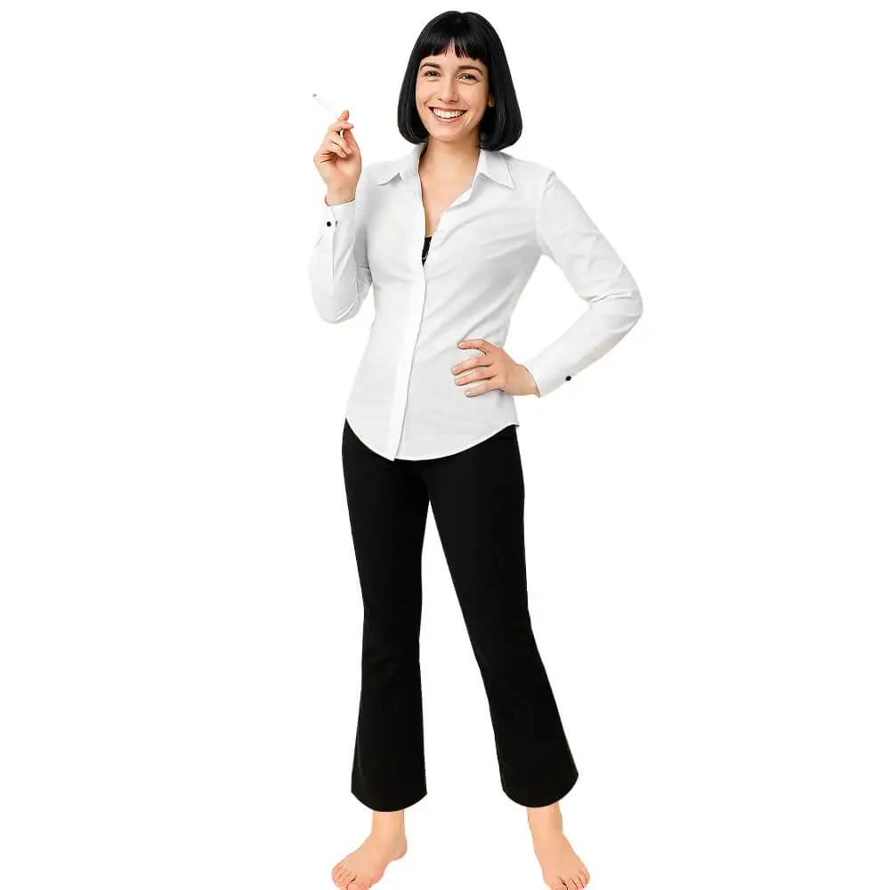 

Mia Wallace Cosplay Costume Pulp Fiction Halloween Roleplay Outfits Movie Party Fancy Suit