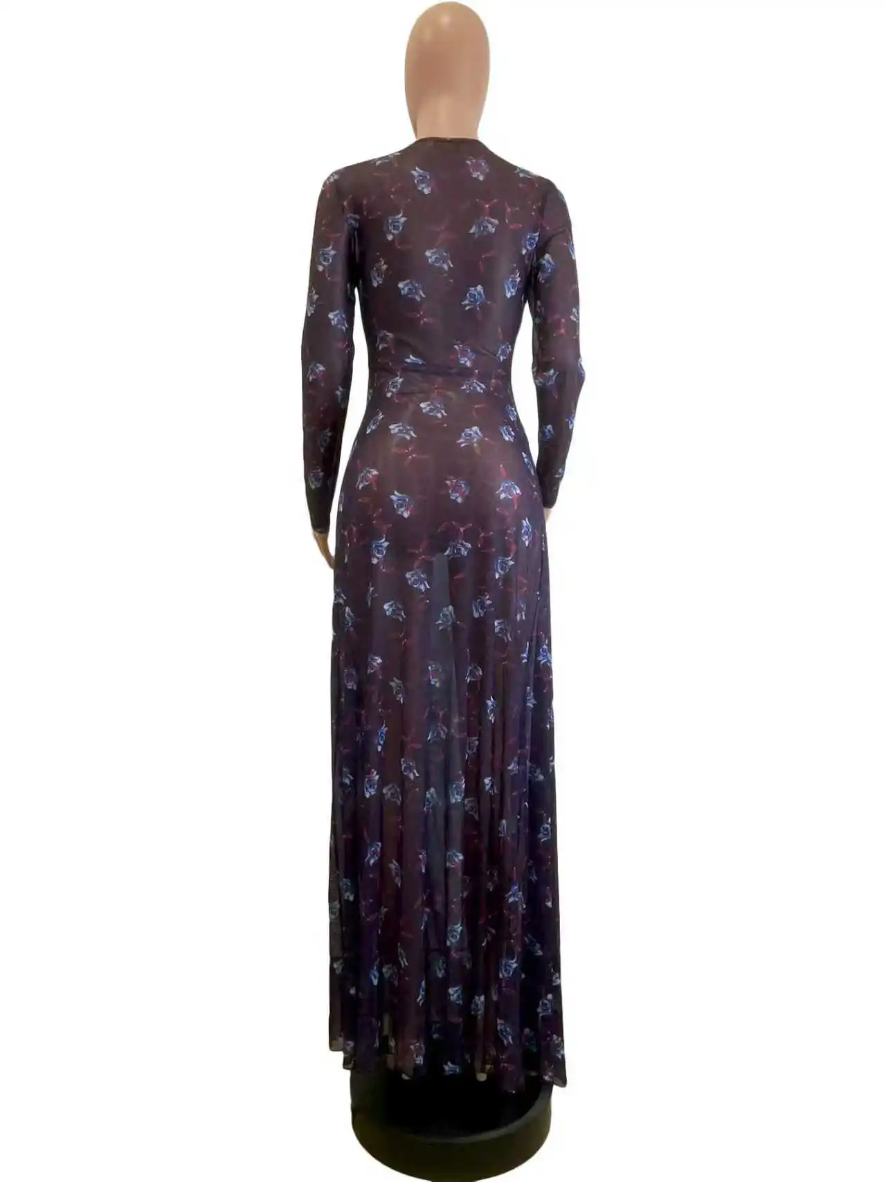 Y6067 ชุดเดรสแฟชั่นผู้หญิงใหม่ ประจำปี 2025 สำหรับฤดูใบไม้ร่วงและฤดูหนาว ดีไซน์หรูหรา ผ้าตาข่าย ผ่าสูง แขนยาว