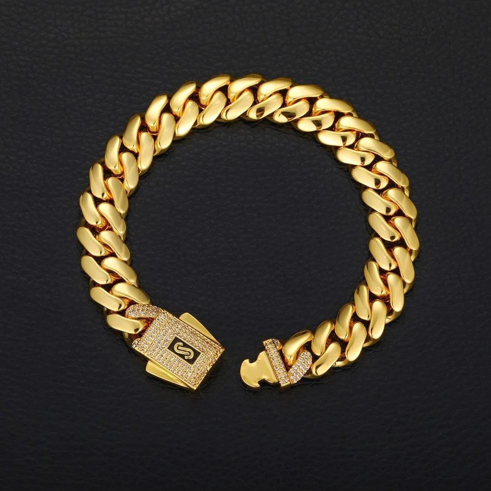 

12/16/20 мм 5A кубинский браслет с цирконием, покрытый 18-каратным золотом, хип-хоп, рок, мужские блестящие кубинские браслеты-цепочки с цирконием, подарок на день рождения