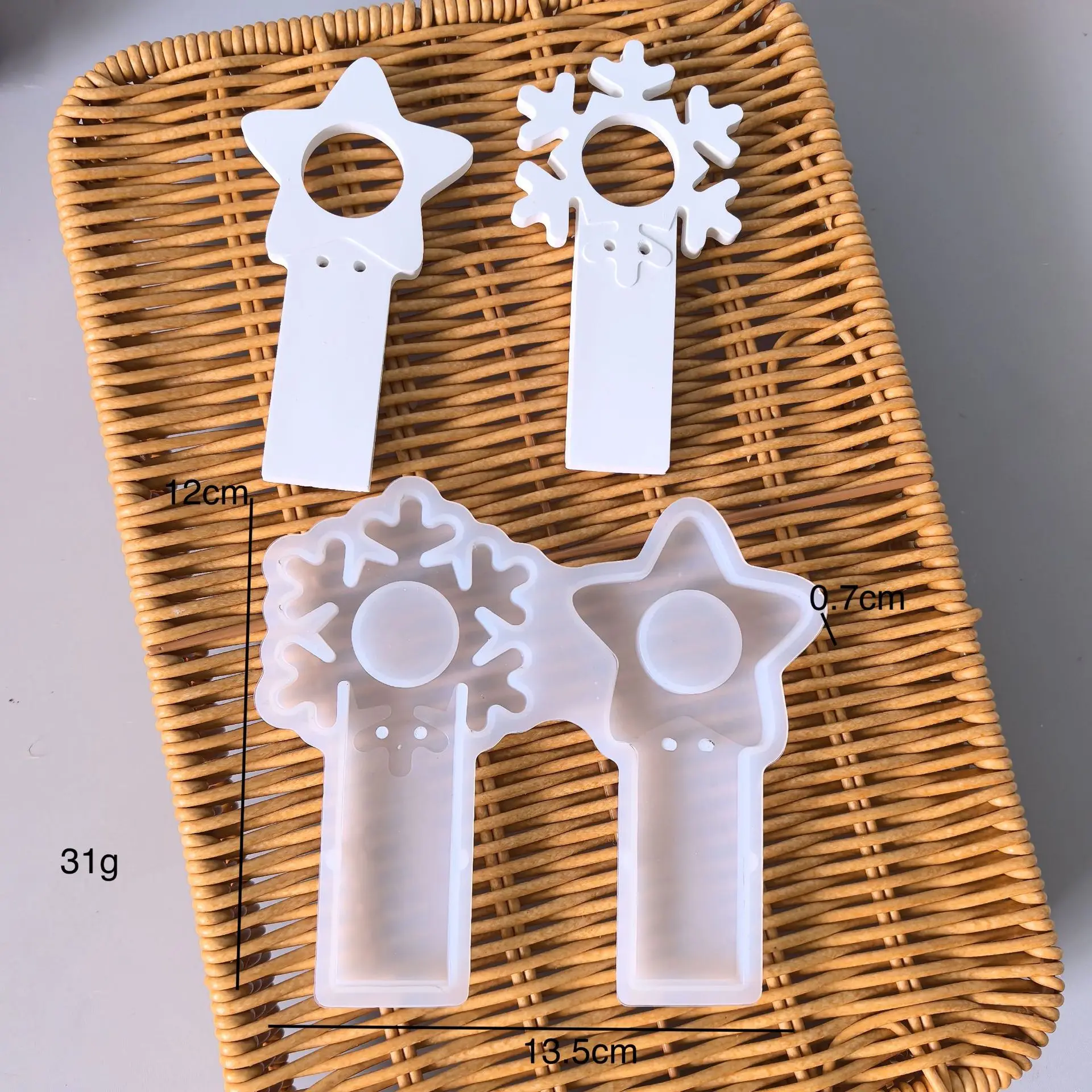 Silicone Lollipop Stand Mold Diy Christmas Candy Holder Mold Snowflake Candy Mold Reusable For Home Decoration Gifts Candy