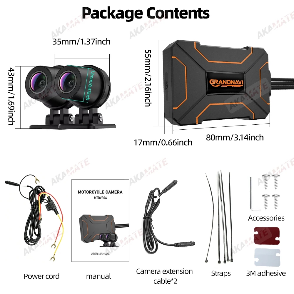 2K Motorcycle DVR Dual 1080P WiFi Front & Rear Waterproof Camera Recorder Motorcycle Dash Cam Motorbike Black Box Dual-lens image 6