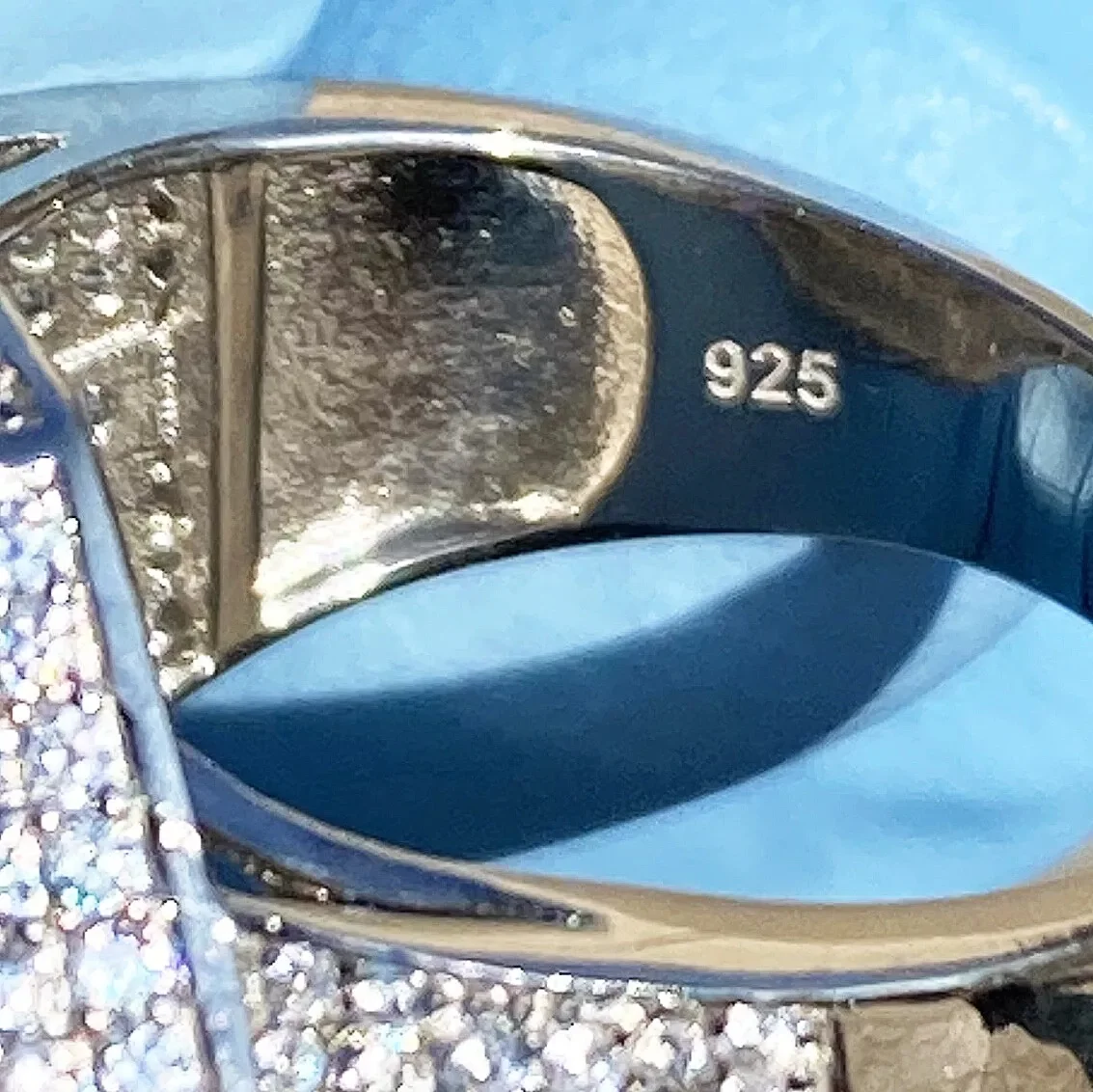 رجل الصلبة 925 فضة المثمن الهيب هوب الدائري مثلج الرغيف الفرنسي الفيضانات خارج تشيكوسلوفاكيا مطعمة خمر مجوهرات هدية للذكرى السنوية #5