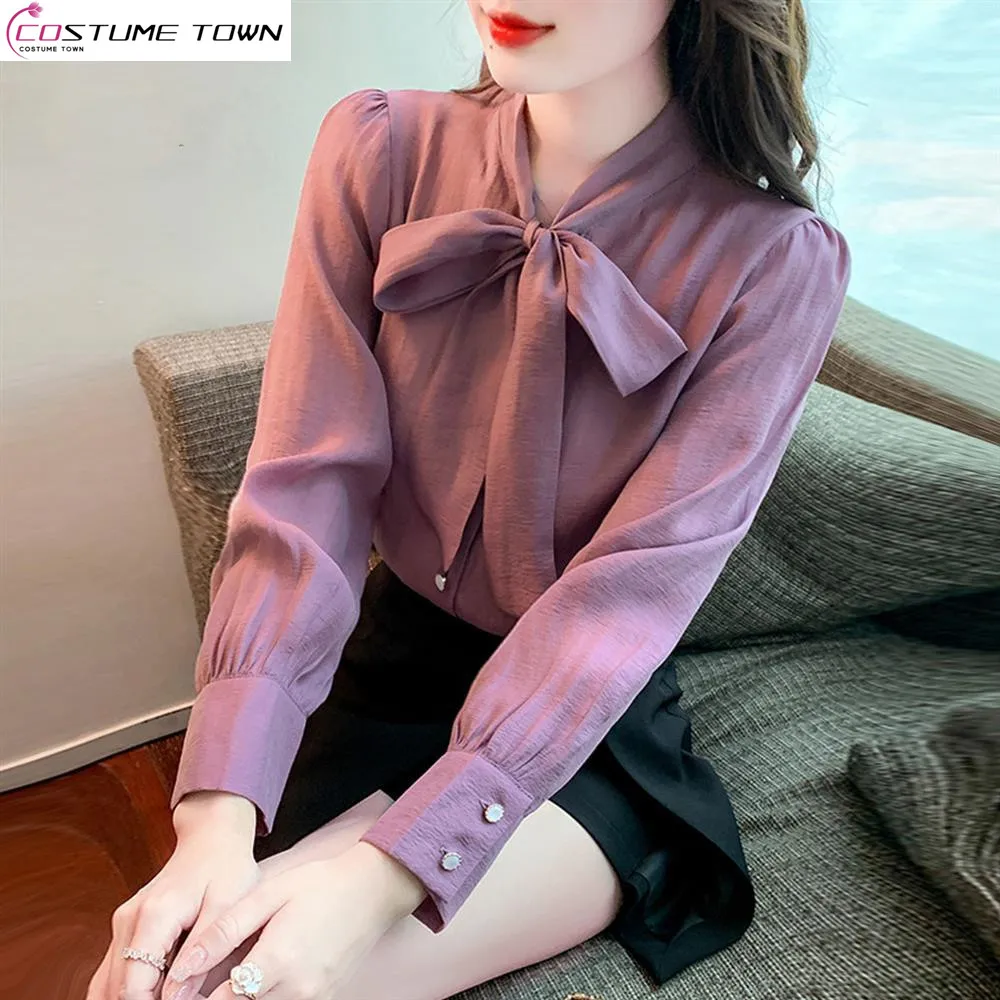 

Butterfly Chiffon Casual Shirt for Women's Spring and Autumn 2024 New Fashionable and Elegant Women's Age Reducing Top