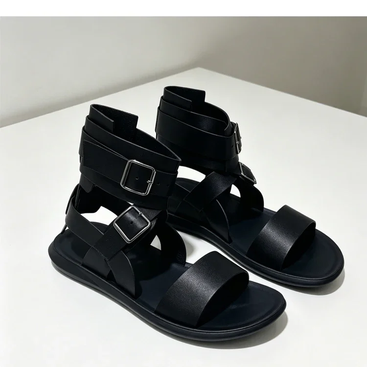 Modische Römische Sandalen für Herren, Sommertrend, Doppelriemen, Rutschfest, Weiche Sohle, Atmungsaktiv, Lässige Slip-On Pantoffeln-2530 – Detail 11