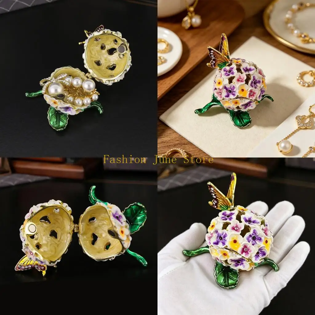 N5KA Romance Butterfly Themed Trinket Box Jewelry Organizers For Bridal Party