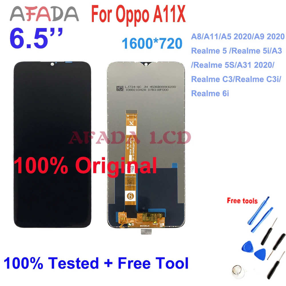 

6.5'' LCD For Oppo A11X/A8/A11/A5 2020/A9 2020/A31 2020 Touch Screen Digitizer Assembly Replacement Realme 5/5i/5S/C3/C3i/6i LCD