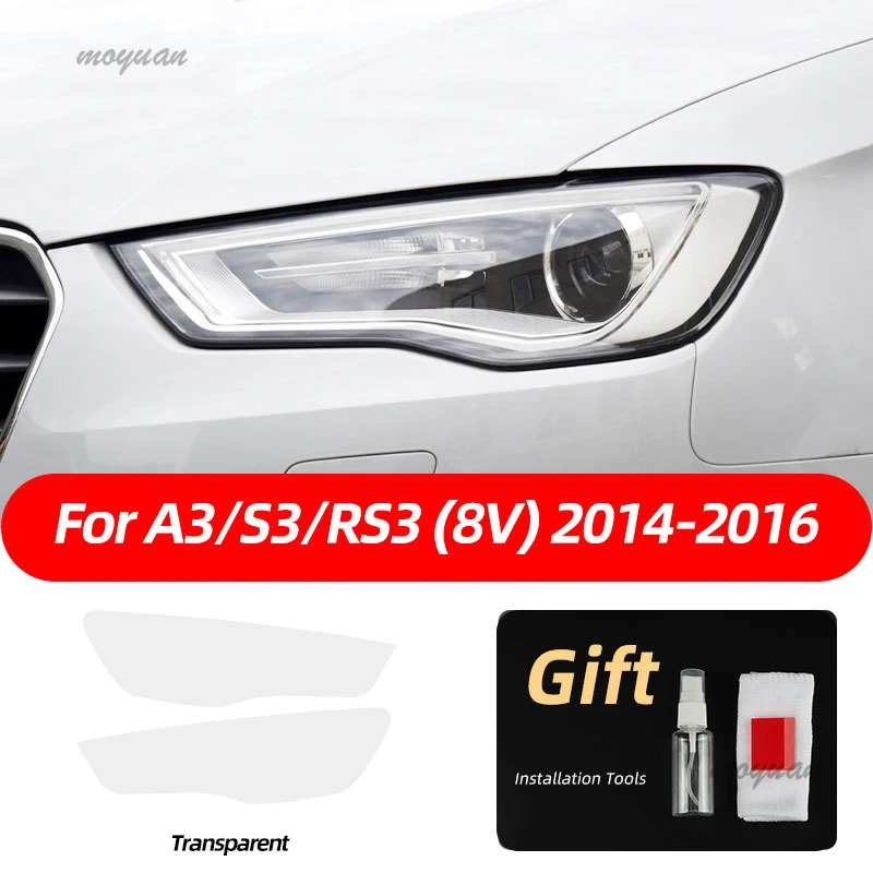 For Audi A3 8V S3 RS3 8Y 2021 2022 S Line Sportback 2014-On Car Headlight Protective Film Transparent Smoked Black TPU Stickers