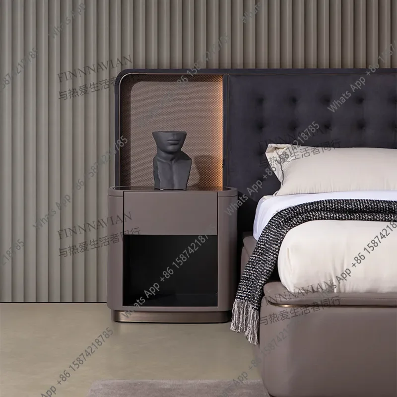 XX Italian Light Luxury High-end Bedside Table Villa Mansion Bedroom Small Apartment Light Luxury High-end Sense