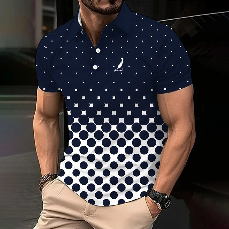 Business Casual Men's Polo Shirt Golf Polo Short Sleeve Holiday Daily Wear Spring & Summer Collar Micro-elastic Polyester