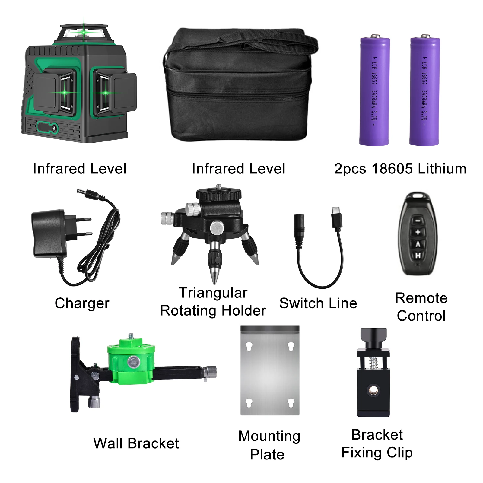 12/16 Lines 3D/4D Green Laser Level 360 Horizontal And Vertical Cross  With Auto Self-Leveling