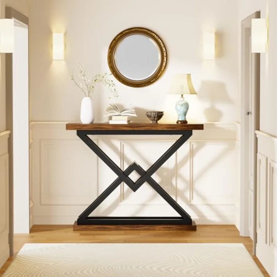 39.4 طاولة وحدة التحكم طاولة المدخل الصناعية تصميم مثلث لغرفة المعيشة طاولات أريكة خشبية لمدخل المدخل بهو م