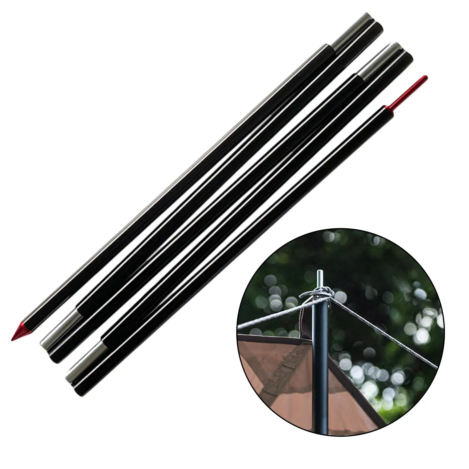 Tarp Poles Replacement Rod Aluminium Alloy Canopy Rods, Portable, Ultralight Pole for Tent Fly, Awning, Outdoor Rainfly Support