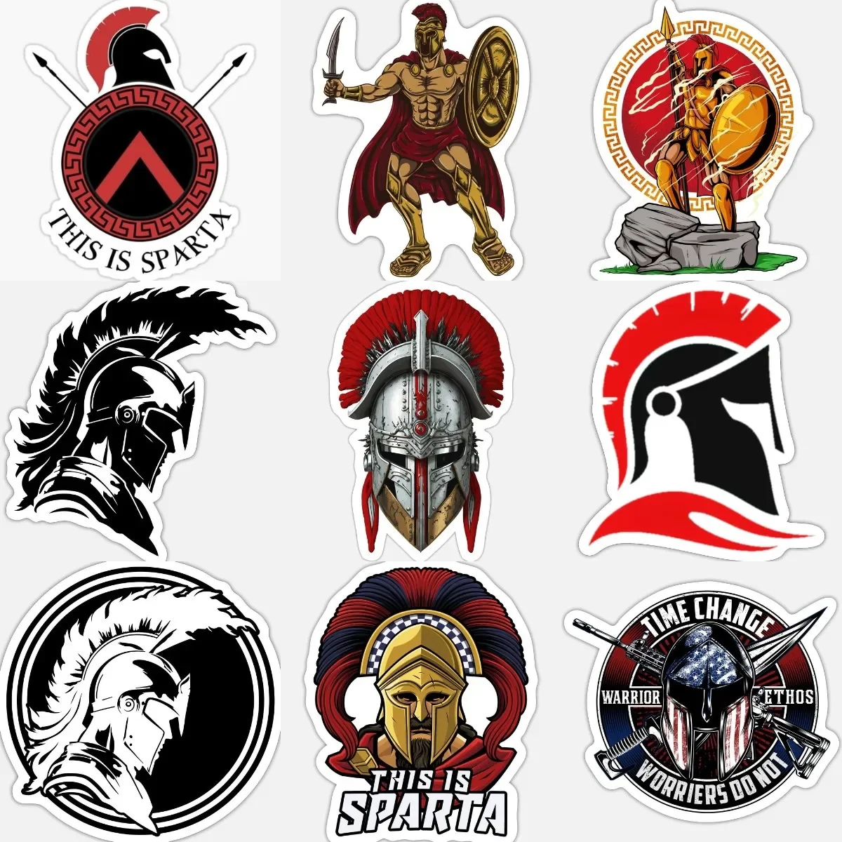 

Spartan Warrior Helmet Creative Stickers Accessories for Decorate Car Wall Room Van Table Off-road Helmet Camper Bumper