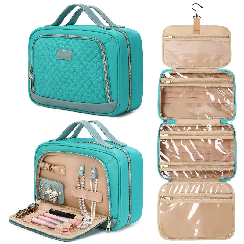 

3 in 1 travel hanging cosmetics cosmetic travel toilet bag with jewelry storage compartment toilet bag