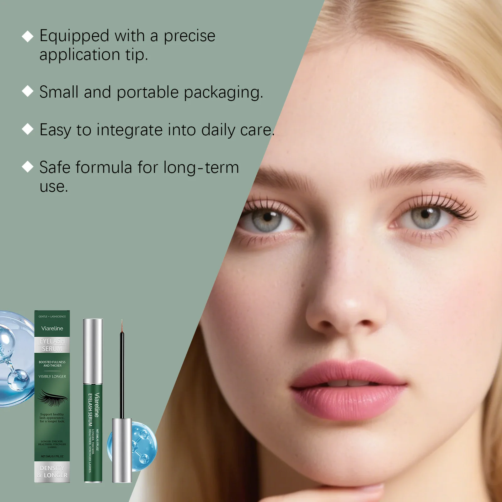 Suero para el cuidado de las pestañas, fortalece las cejas nutritivas y las raíces de las pestañas, promueve más largas y gruesas, añade encanto, esencia para cejas portátil
