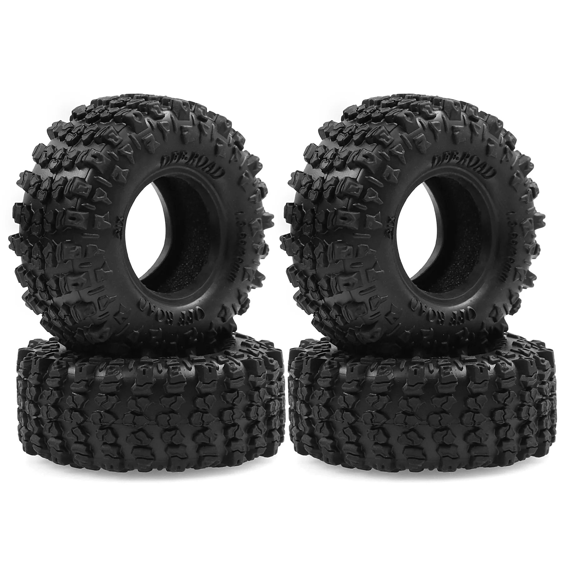

4Pcs 1.3 Inch Soft Sticky Rubber Tires for 1/24 1/18 RC Crawler, High Traction Upgrade Wheels for SCX24 TRX4M RC Car Model
