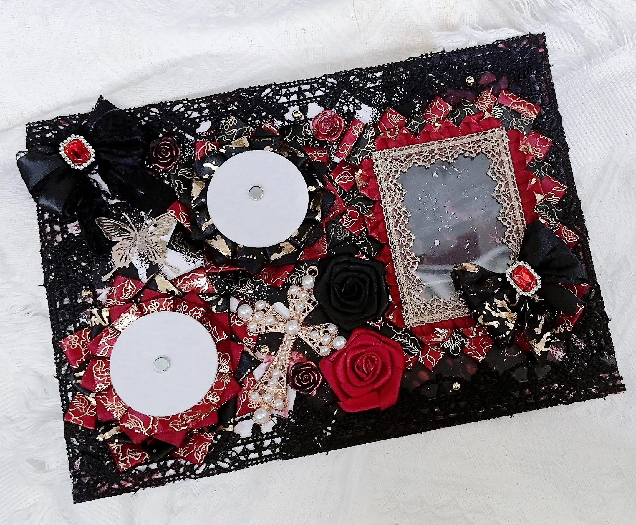 

Красно-черная доска для боли в темном готическом стиле, кружевная доска для боли, доска для боли, свадебный лук, аксессуары Ltabag на заказ