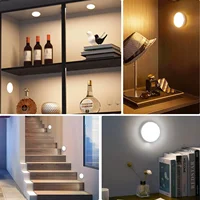 Lampe LED rechargeable par USB avec détecteur de mouvement, magnétique, sans fil, lumière blanche chaude sans scintillement pour placard, lit, armoire 5