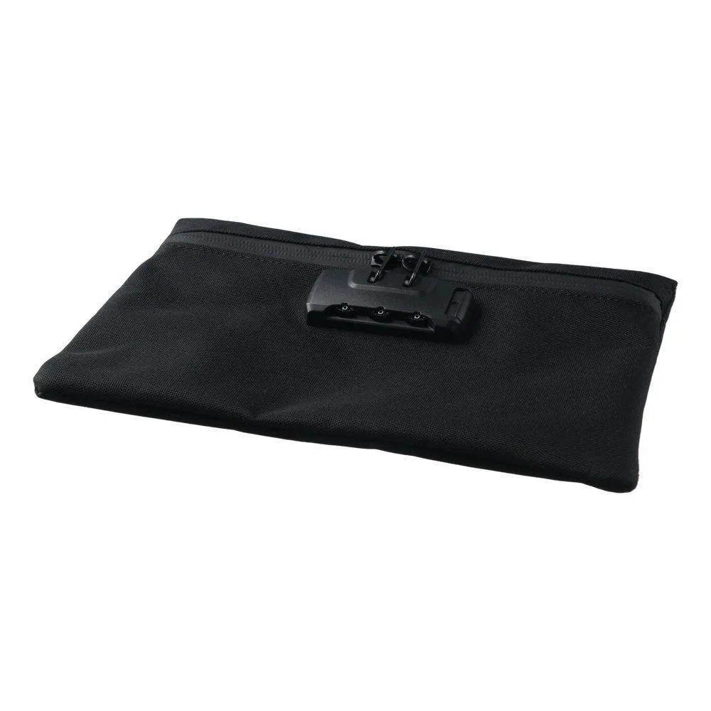 Combination Lock Money Bag with Lock Canvas Waterproof Portable Locking Pouch Portable Zip Closure Security Document Bag