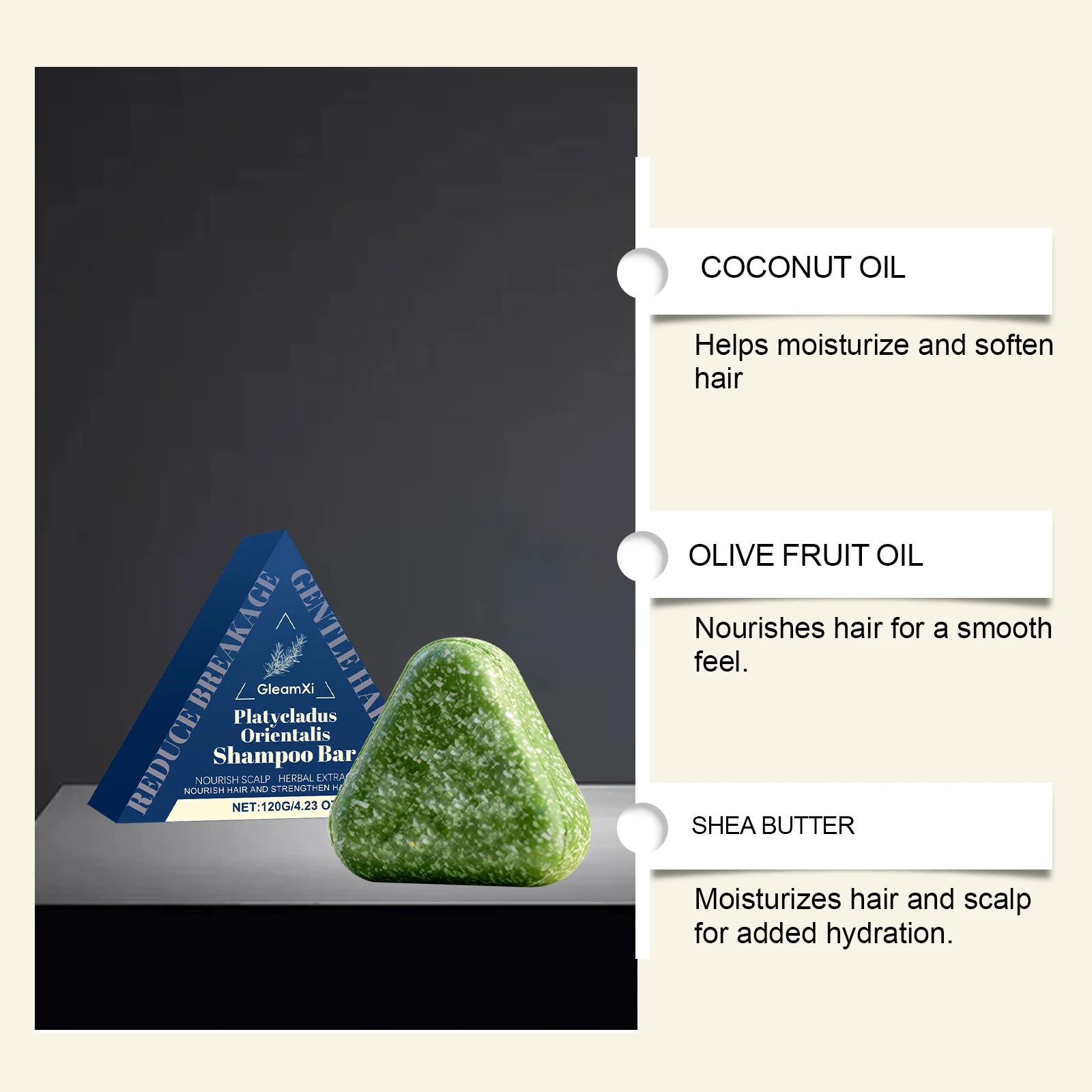 Natural Herbal Shampoo Soap - Nourishing Thickening Reduces Breakage Oil Control Fluffy Root Strengthening Hair Cleaning Care