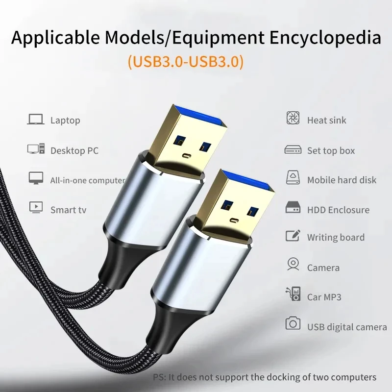 High Quality USB 3.0 to USB Extension Cable USB A Male to Male USB 3.0 Extender for PC Radiator Hard Disk TV Box USB Data Cable