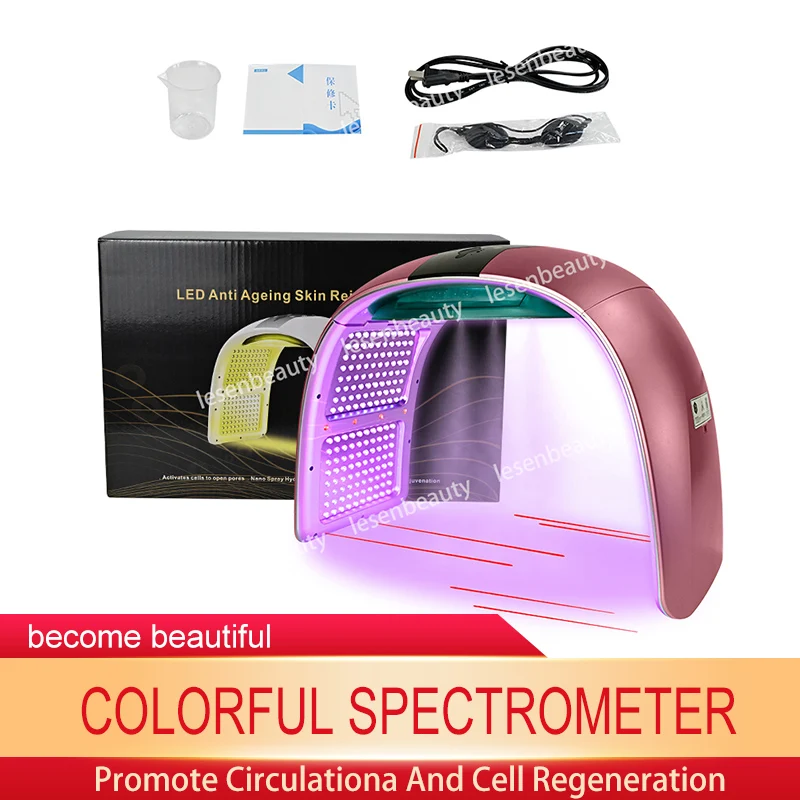 Máquina de fotones LED con Nano Spray, mascarilla hidratante para la piel, mascarilla facial y corporal, salón de SPA, uso doméstico, rejuvenecimiento de la piel, acné, cuidado de la piel, enchufe europeo