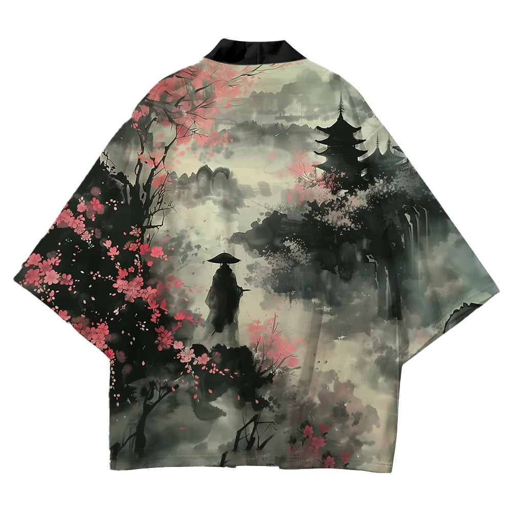 Kimono japonés con gráfico de dragón clásico para hombre y mujer, cárdigan suelto de calle japonesa, informal, estilo Harajuku, Haori, Unisex