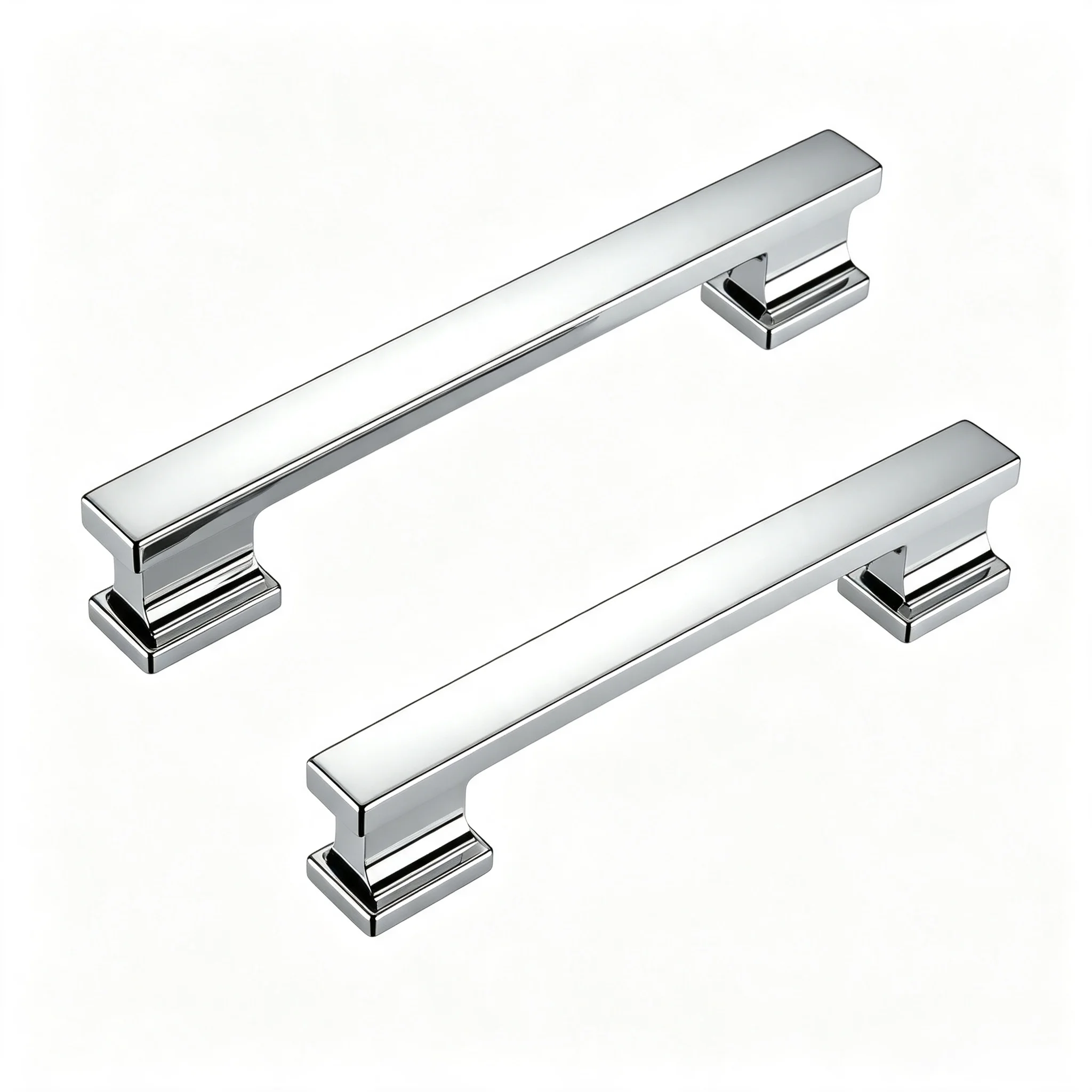 Chrome Cabinet Handles 10 Pack, American‑Style Metal Cabinet Pulls, Hardware for  Cupboard Drawer Wardrobe