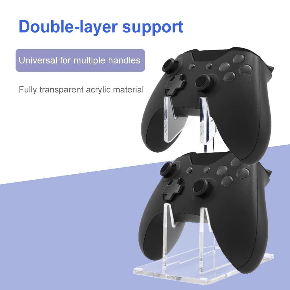 Dubbeldeks Game Controller Houder Ruimtebesparend Acryl Headset Stand Hanger Opbergrek Gamepad Headset Stand voor PS4/PS3/Xbox