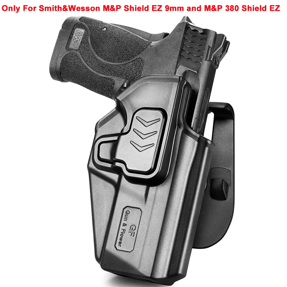 Only For Smith&Wesson M&P Shield EZ / 380EZ,Not Fit Shield,OWB Holster,Level II Retention with Index Finger Release,Right Hand