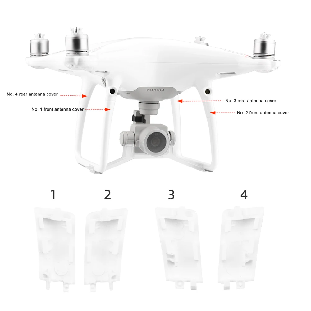 4pcs/Set Landing Gear Antenna Covers for DJI Phantom 4 Pro Replacement Caps Case