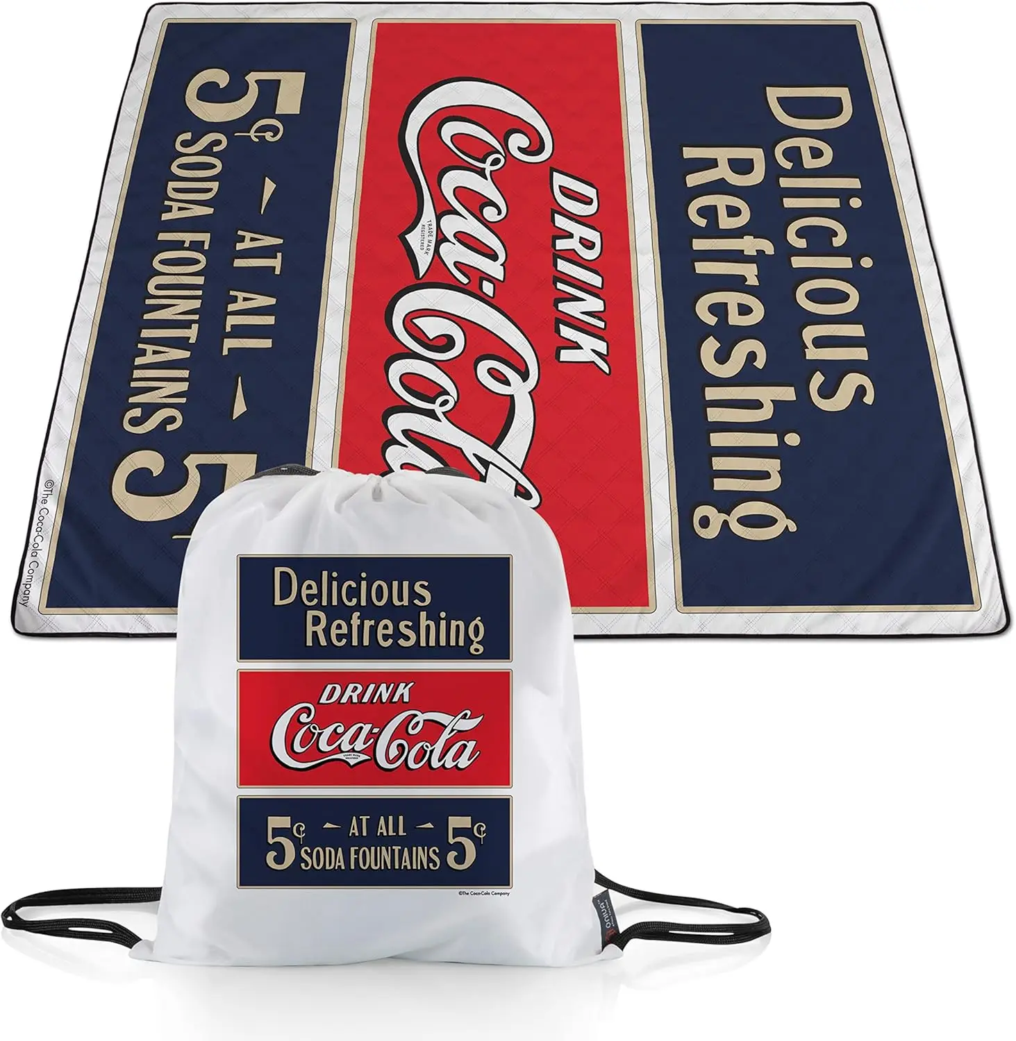 

Плед для пикника Picnic TIME Coca-Cola Impresa, легкий складной пляжный плед с рюкзаком для переноски, машинная стирка, водоотталкивающий.