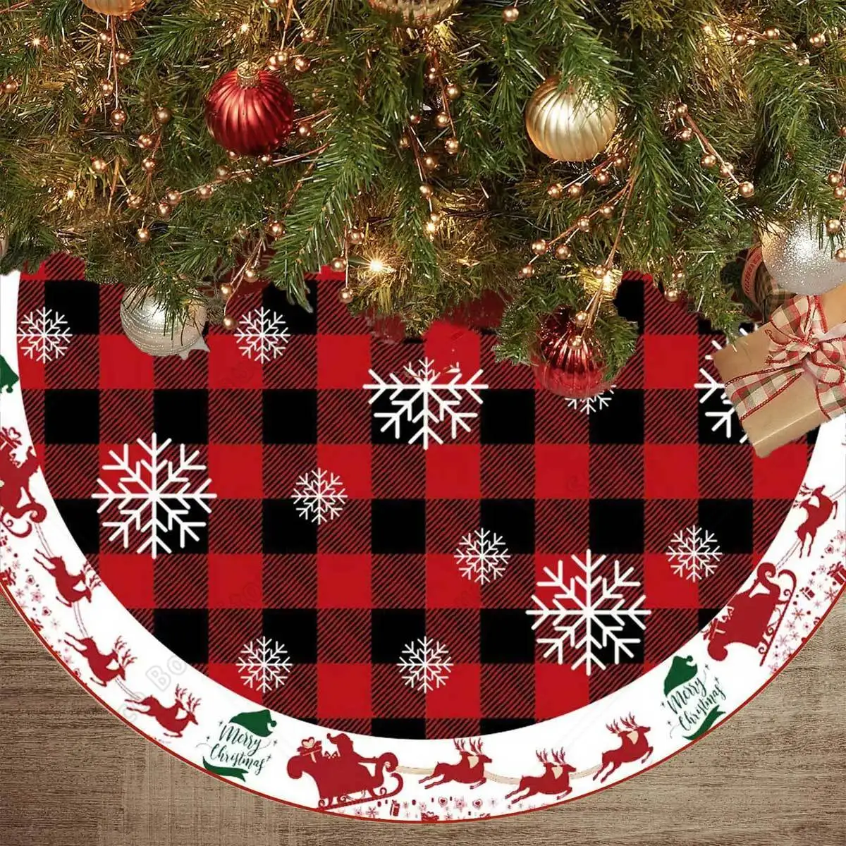 36/48/60 Inches Christmas Tree Skirt, Premium Xmas Tree Skirt Christmas Ornaments & Decorations, Rustic Christmas Tree skirt Chr