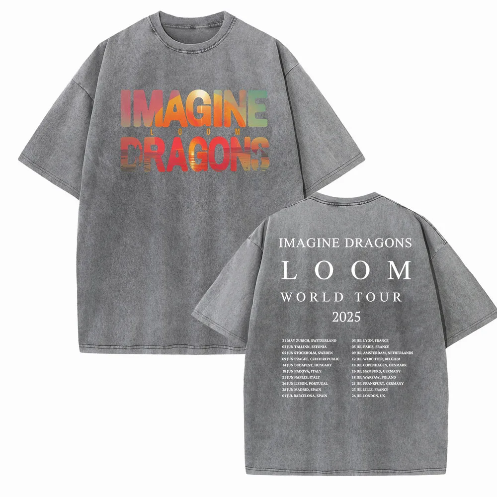 Imagine Dragons Loom Tour 2025 Shirts Harajuku O-Neck Cotton Vintage T-Shirts Fans Gift Tops