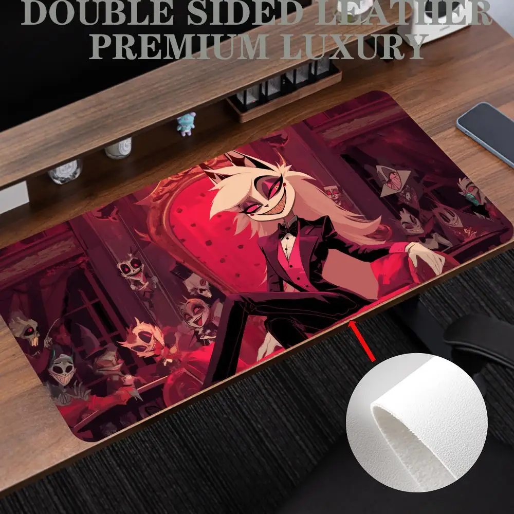 

Mouse Pad H-Hazbin H-Hotel C-Characters PU Leather Waterproof Mouse Pad Large mouse pad gamer Size Office Desk Protector Mat Des