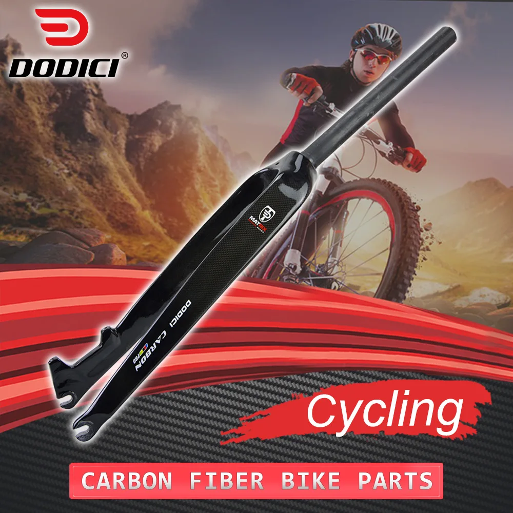 26/27.5/29inch Full Carbon Fiber Mountain Bike Fork Fit Straight Tapered Frok Cycling Parts 28.6mm Hard Fork Bicycle Accessories