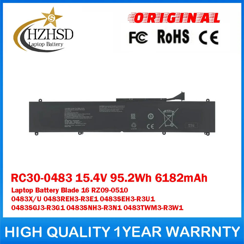 RC30-0483 15.4V 95.2Wh 6182mAh Genuine Original Laptop Battery For Razer Blade 16 RZ09-0510 0483X/U 0483REH3-R3E1 0483SEH3-R3U1