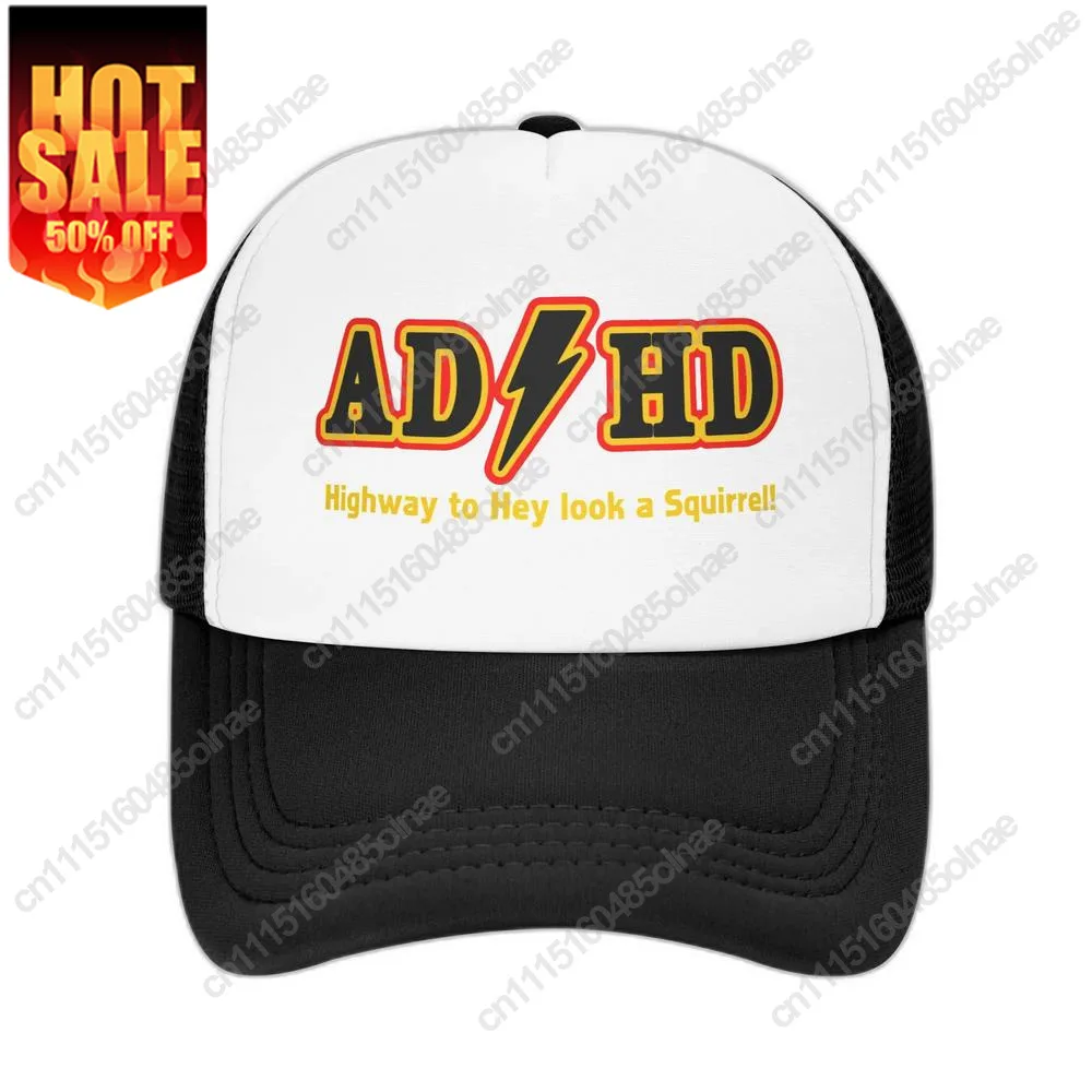 Fashion Unisex ADHD Highway To Squirrel Trucker Adult Adjustable Baseball Cap Men Women Sports Dad Hat